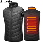 2020 Men Outdoor USB Infrared Heating Vest Jacket Men Women Winter Electric Thermal Clothing Waistcoat For Sports Hiking