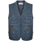 5XL 6XL 7XL New Male Casual Summer Big Size Cotton Sleeveless Vest With Many 16 Pockets Men Multi Pocket Photograph Waistcoat