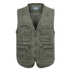 5XL 6XL 7XL New Male Casual Summer Big Size Cotton Sleeveless Vest With Many 16 Pockets Men Multi Pocket Photograph Waistcoat